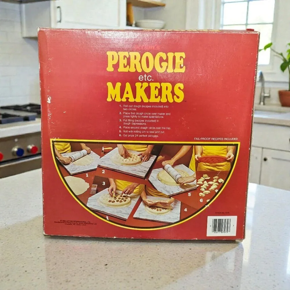 Action Vintage 1984 Perogie Maker Pasta Mold 2 Piece Set New As Seen On TV